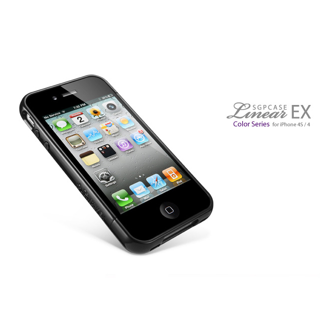 【iPhone4S/4 ケース】SGP Case Linear EX Color Series [Soul Black]サブ画像