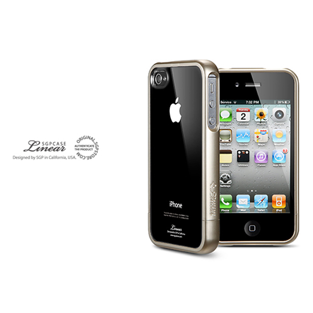【iPhone4S/4 ケース】SGP Case Linear Crystal Series [Champagne Gold]サブ画像