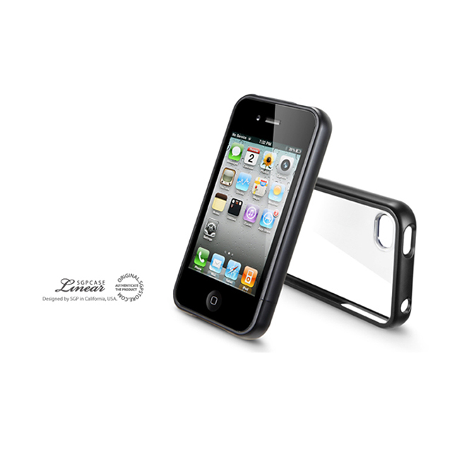 【iPhone4S/4 ケース】SGP Case Linear Crystal Series [Smooth Black]サブ画像