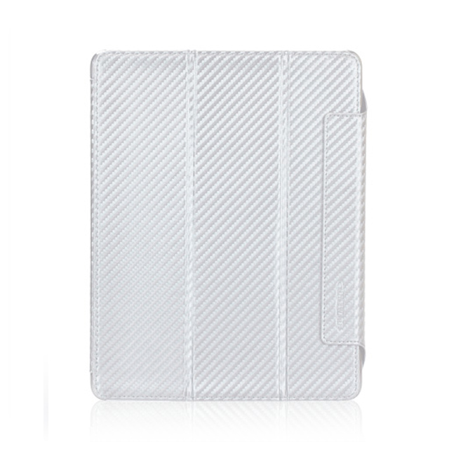 【iPad(第3世代/第4世代) iPad2 ケース】CarbonLook with Front cover for iPad (第3世代)/iPad 2 ホワイトサブ画像