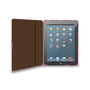 iPad(第3世代)/レザーカバー/スタンド＆タイピングタイプ/ピンク