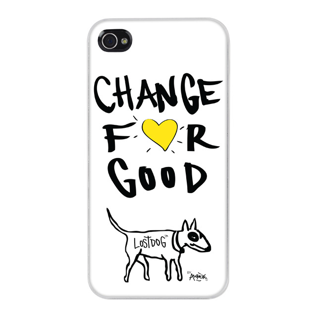 【iPhone ケース】iPhone4/4S用リサイクル保護PCケース/Change for good(ホワイト)