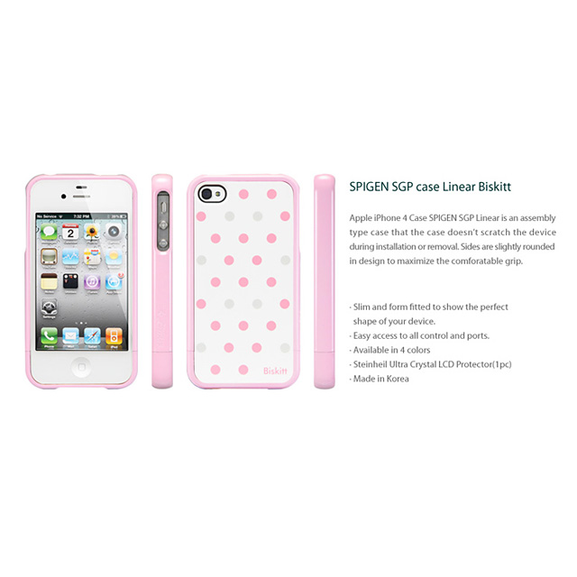 SPIGEN SGP iPhone4/4S ケース リニア ビスキット [マルチーズ・ピンク]goods_nameサブ画像