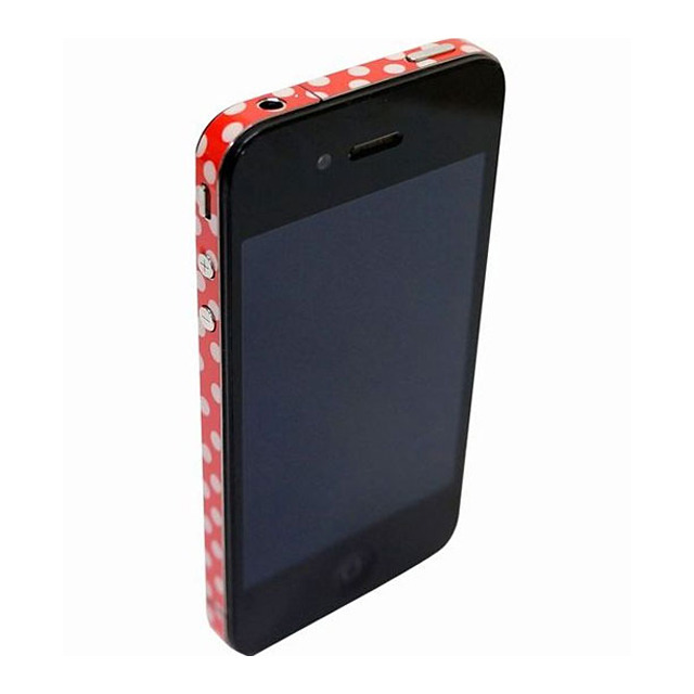 【iPhone4S/4】COLORCTORS Side Skin DOT(RED/BEIGE)