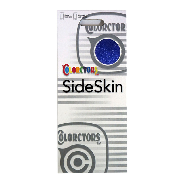 【iPhone4S/4】COLORCTORS Side Skin BLUE(ラメ)サブ画像