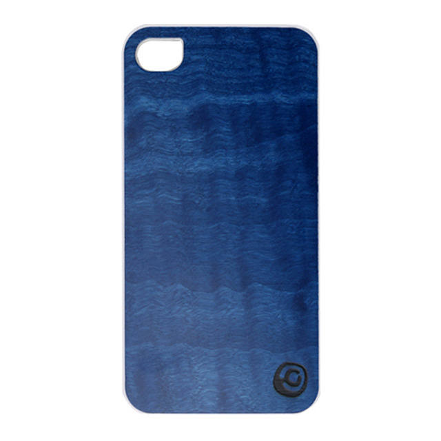 【iPhone4S/4 ケース】Real wood case Vivid Midnight Blue White