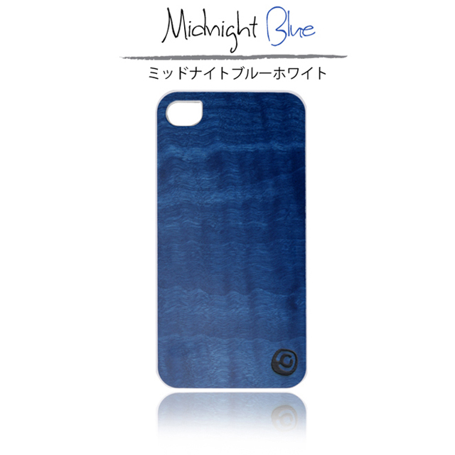 【iPhone4S/4 ケース】Real wood case Vivid Midnight Blue Whiteサブ画像