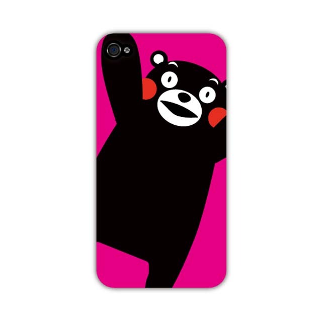 【iPhone4S/4 ケース】くまモンのバンザイだモン!ピンク