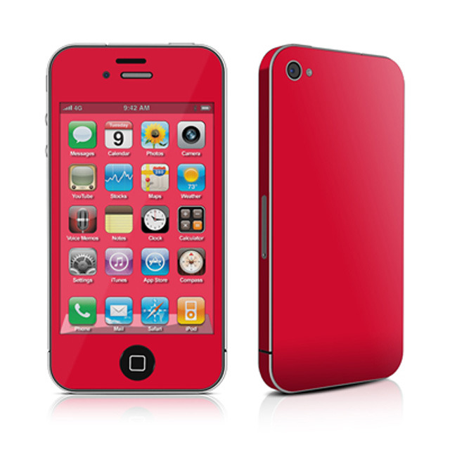 【iPhone4S/4 スキンシール】Decalgirl【Solid State Red】