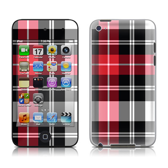 【iPod touch 第4世代 スキンシール】Decalgirl【Red Plaid】