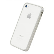 【限定】【iPhone ケース】フラットバンパーセット for iPhone4S/4(シルバー/ エラストマー白)