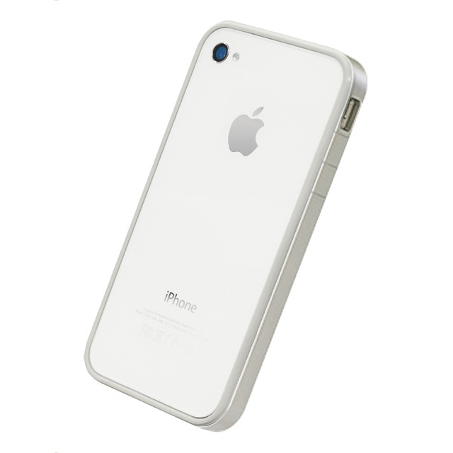 限定 Iphone ケース フラットバンパーセット For Iphone4s 4 シルバー エラストマー白 画像一覧 Unicase