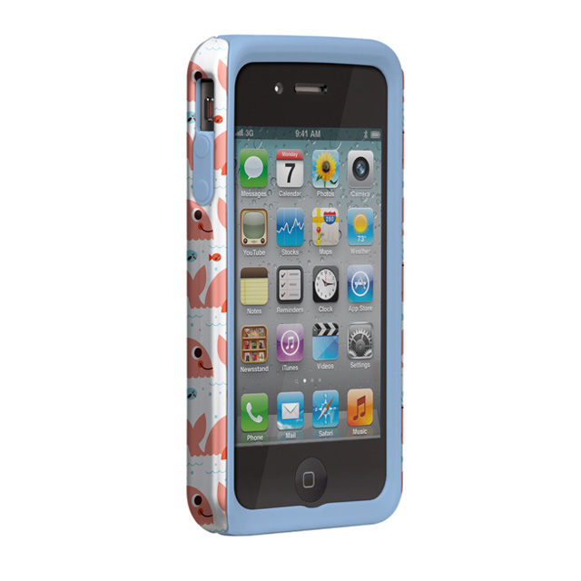 【iPhone ケース】Case-Mate iPhone 4S / 4 Hybrid Tough Case, ”I Make My Case” Tad Carpenter - Whales/Liner Light Blue (283c)goods_nameサブ画像