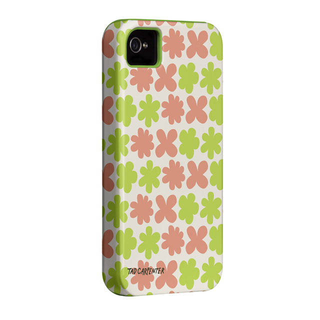 【iPhone ケース】Case-Mate iPhone 4S / 4 Hybrid Tough Case, ”I Make My Case” Tad Carpenter - Abstract Flowers/Liner Green (7496c)goods_nameサブ画像