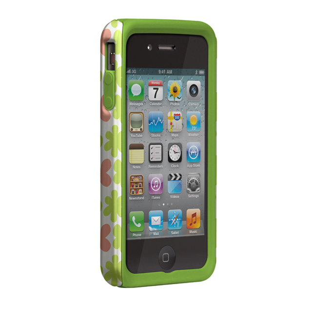【iPhone ケース】Case-Mate iPhone 4S / 4 Hybrid Tough Case, ”I Make My Case” Tad Carpenter - Abstract Flowers/Liner Green (7496c)サブ画像