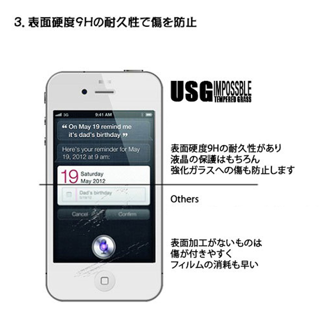 【iPhone4S/4】USG - Impossible Tempered Glass for iPhone 4/4Sサブ画像