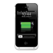 【iPhone4S/4 ケース】+M Battery FMトランスミッター付き バッテリー搭載ケース ホワイト