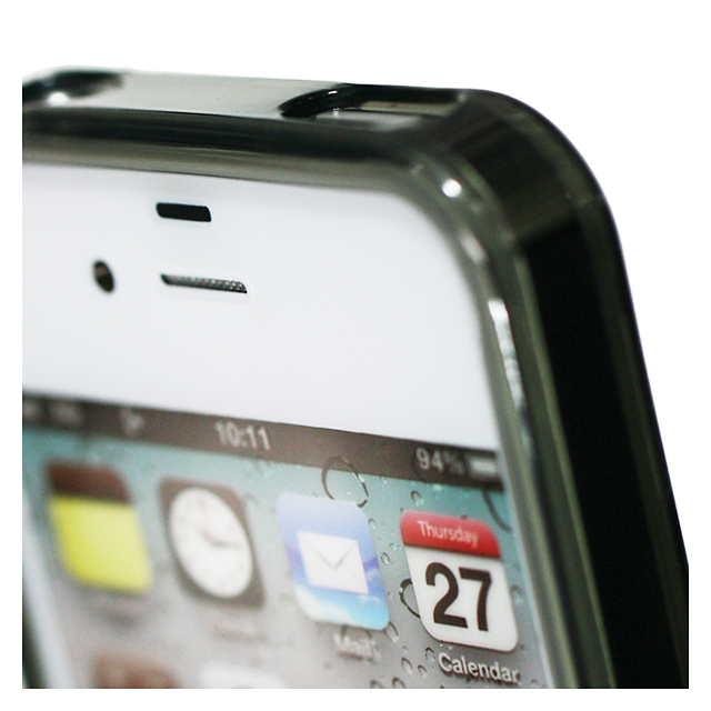 【iPhone ケース】ストラップホール付き市松模様iPhone4S/4ケース(グレー)サブ画像
