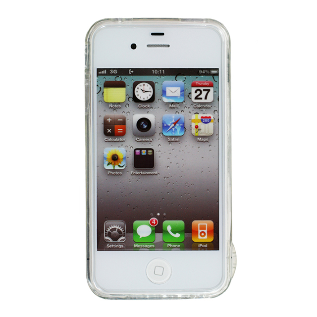 【iPhone ケース】ストラップホール付きダイヤキルト柄iPhone4S/4ケース(クリア)サブ画像
