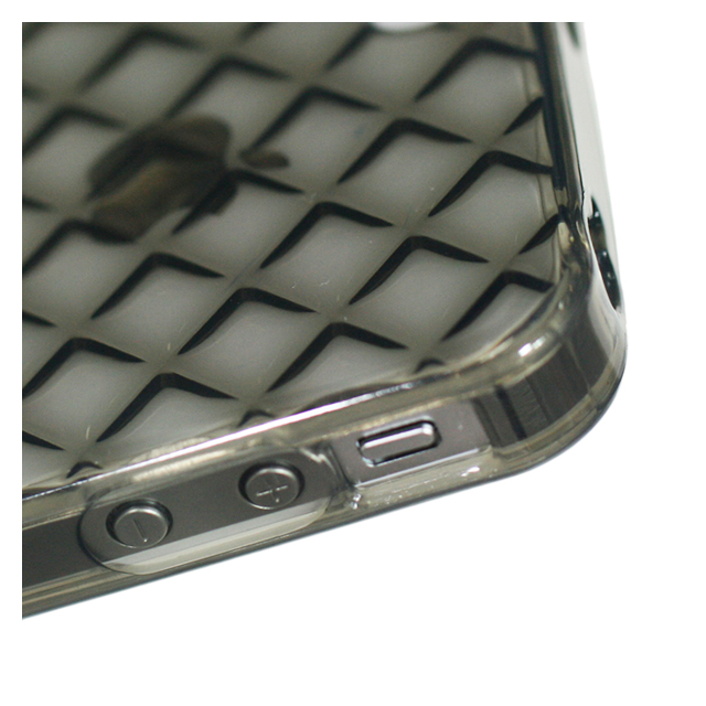 【iPhone ケース】ストラップホール付きダイヤキルト柄iPhone4S/4ケース(グレー)サブ画像