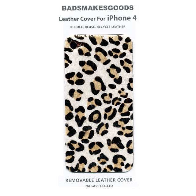 【iPhone4S/4 ケース】BADSMAKESGOODS レザーカバー (Fur-CheetahWhite)
