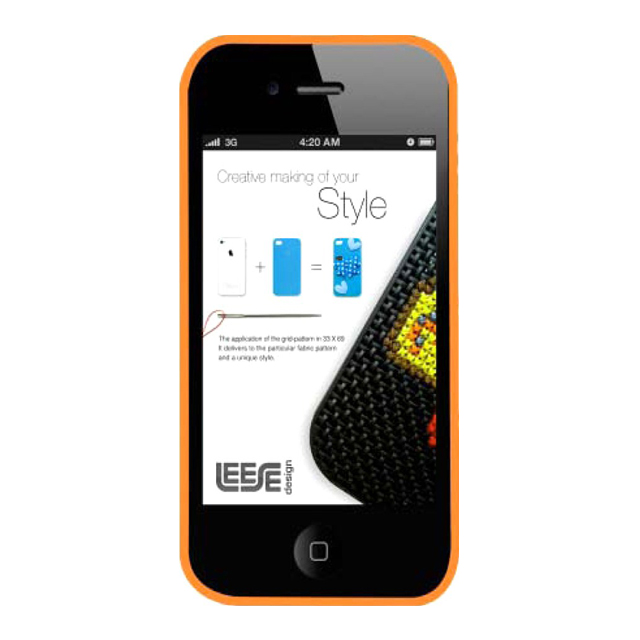 【iPhone4S/4 ケース】Neo Stitch Orange サブ画像