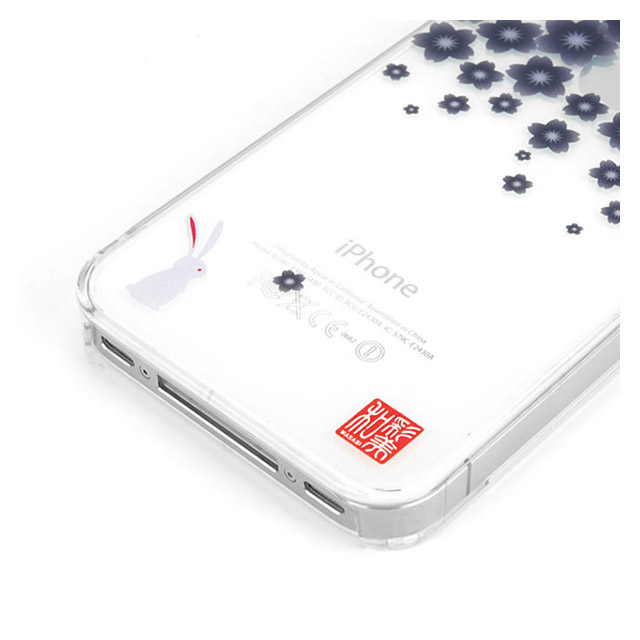 【iPhone ケース】和彩美「ふるる」：iPhone4S/4用堅装飾カバー透し(重ね桜に兎)サブ画像