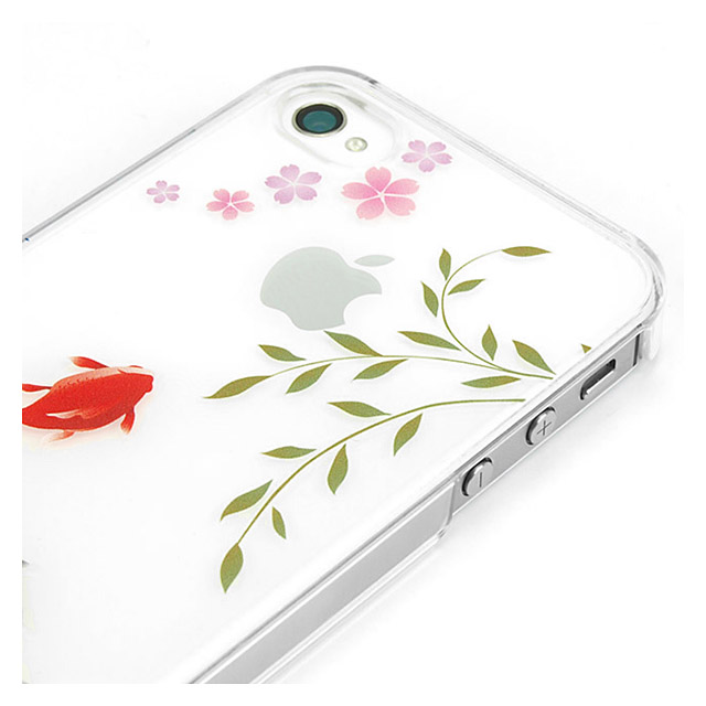 【iPhone ケース】和彩美「ふるる」：iPhone4S/4用堅装飾カバー透し(散桜に金魚)サブ画像