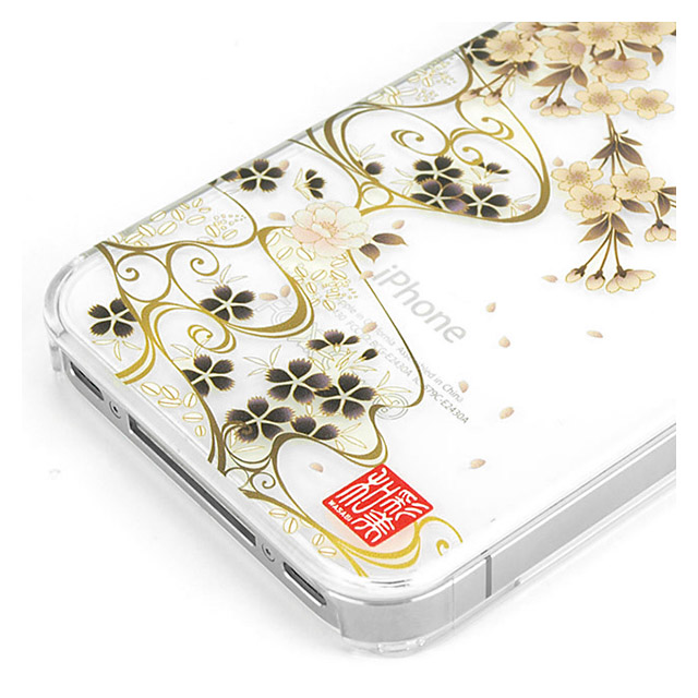 【iPhone ケース】和彩美「ふるる」：iPhone4S/4用堅装飾カバー透し(夜桜に流水)サブ画像