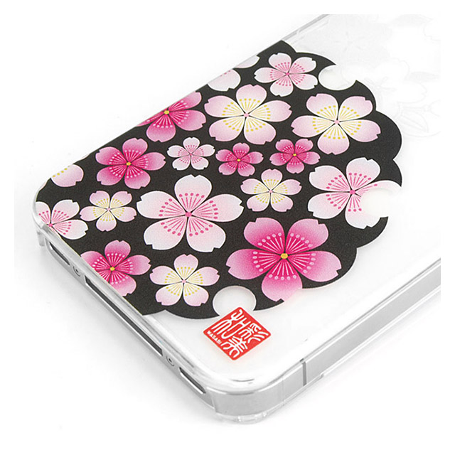 【iPhone ケース】和彩美「ふるる」：iPhone4S/4用堅装飾カバー透し(桜に雪輪兎)サブ画像