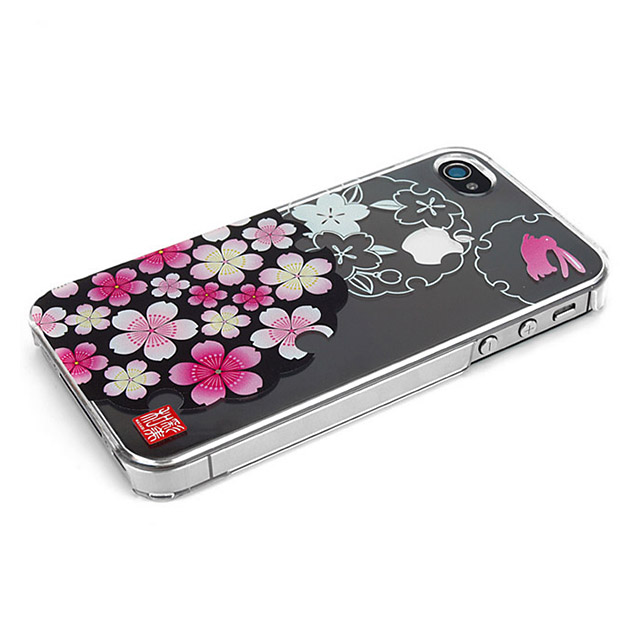 【iPhone ケース】和彩美「ふるる」：iPhone4S/4用堅装飾カバー透し(桜に雪輪兎)サブ画像