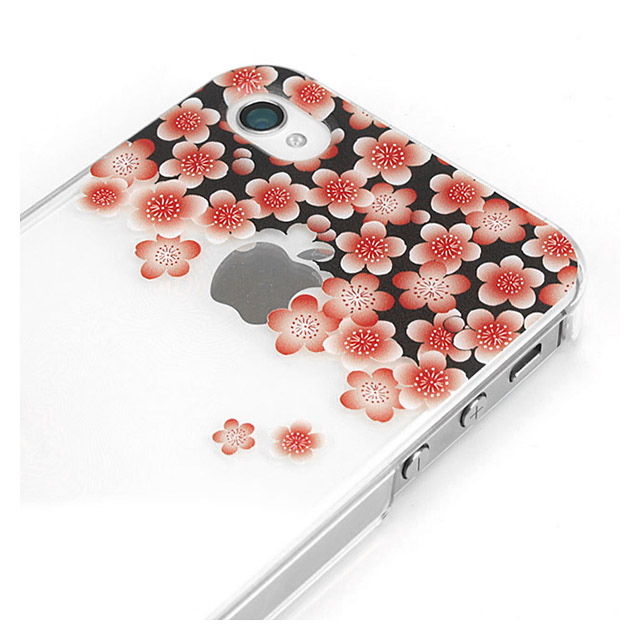 【iPhone ケース】和彩美「ふるる」：iPhone4S/4用堅装飾カバー透し(梅と影猫)サブ画像