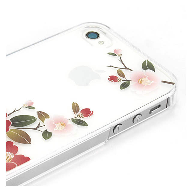 【iPhone ケース】和彩美「ふるる」：iPhone4S/4用堅装飾カバー透し(朱椿<雪>)サブ画像