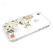 【iPhone ケース】和彩美「ふるる」：iPhone4S/4用堅装飾カバー透し(夜桜に流水)