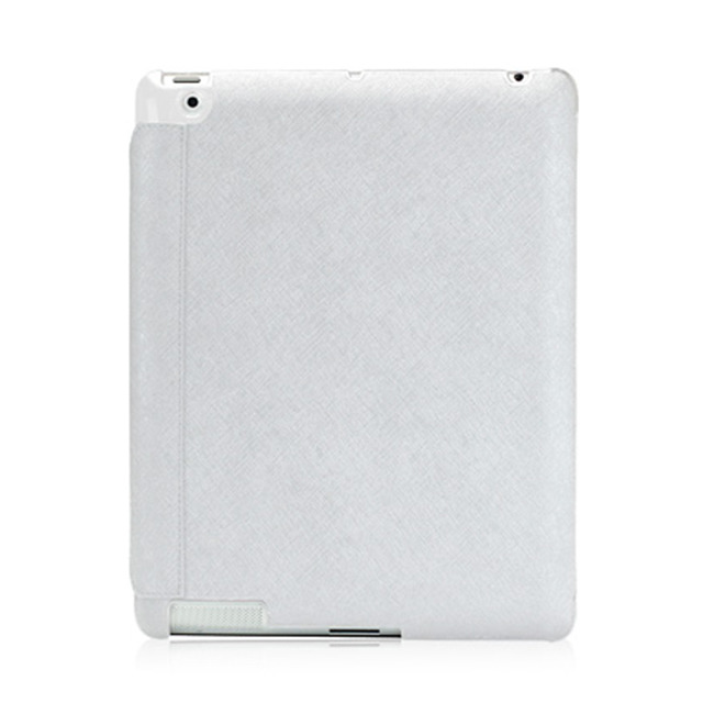 【iPad(第3世代/第4世代) iPad2 ケース】LeatherLook with Front cover for iPad (第3世代)/iPad 2 ホワイト