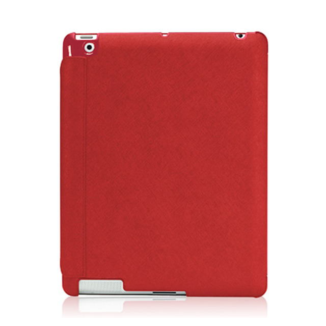 【iPad(第3世代/第4世代) iPad2 ケース】LeatherLook with Front cover for iPad (第3世代)/iPad 2 レッド