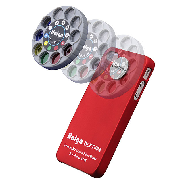 【iPhone ケース】ダイヤル着脱可能 HOLGAアートエフェクターfor iPhone 4S/4(Metalic Red)