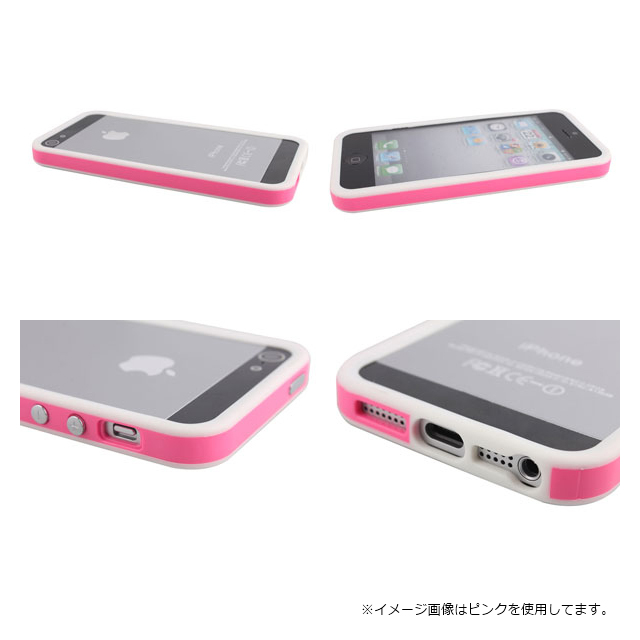 【iPhoneSE(第1世代)/5s/5 ケース】ハイブリッドバンパー Edge Band (baby pink*WhiteRim)サブ画像