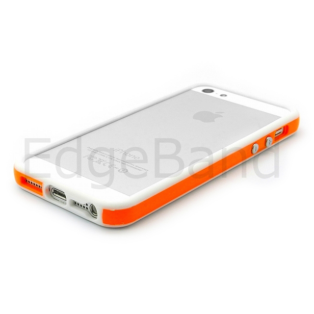 【iPhoneSE(第1世代)/5s/5 ケース】ハイブリッドバンパー Edge Band (Orange*WhiteRim)サブ画像