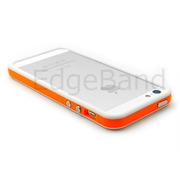 【iPhoneSE(第1世代)/5s/5 ケース】ハイブリッドバンパー Edge Band (Orange*WhiteRim)