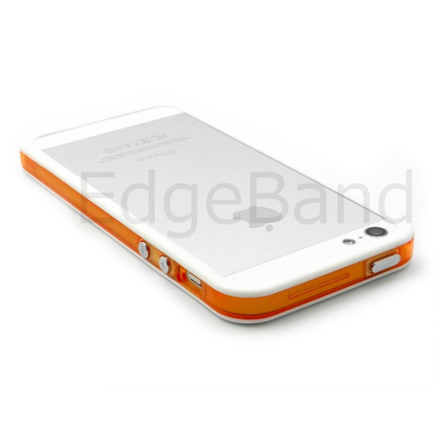 【iPhoneSE(第1世代)/5s/5 ケース】ハイブリッドバンパー Edge Band (ClearOrange*WhiteRim)