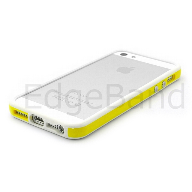 【iPhoneSE(第1世代)/5s/5 ケース】ハイブリッドバンパー Edge Band (Yellow*WhiteRim)サブ画像