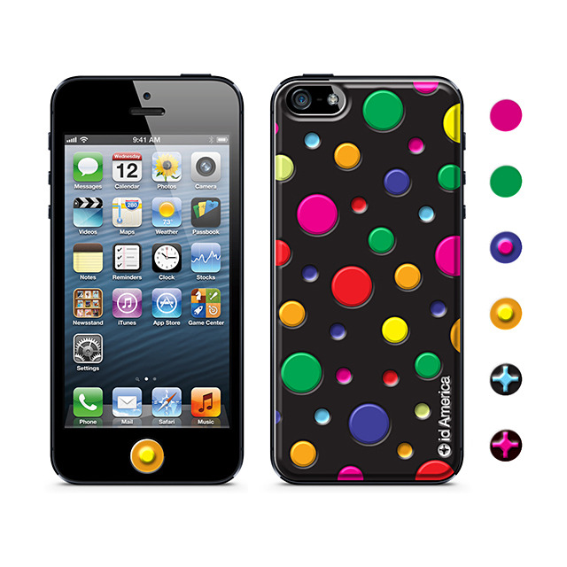 【iPhoneSE(第1世代)/5s/5 スキンシール】Cushi Dot Multi-black