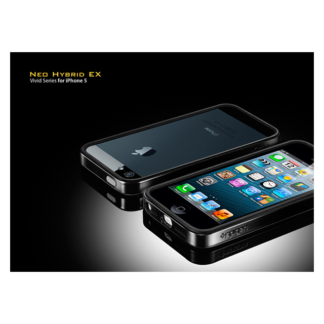 【iPhoneSE(第1世代)/5s/5 ケース】Neo Hybrid EX Vivid Series (Soul Black)サブ画像