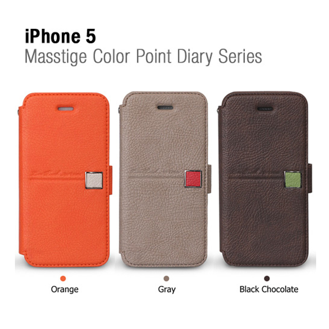 【iPhoneSE(第1世代)/5s/5 ケース】Masstige Color Point Diary (Gray)サブ画像