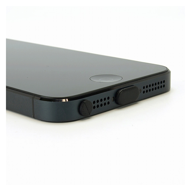 【iPhone5】細かいゴミやホコリの侵入を防ぐポートキャップセット for iPhone5(ブラック)サブ画像
