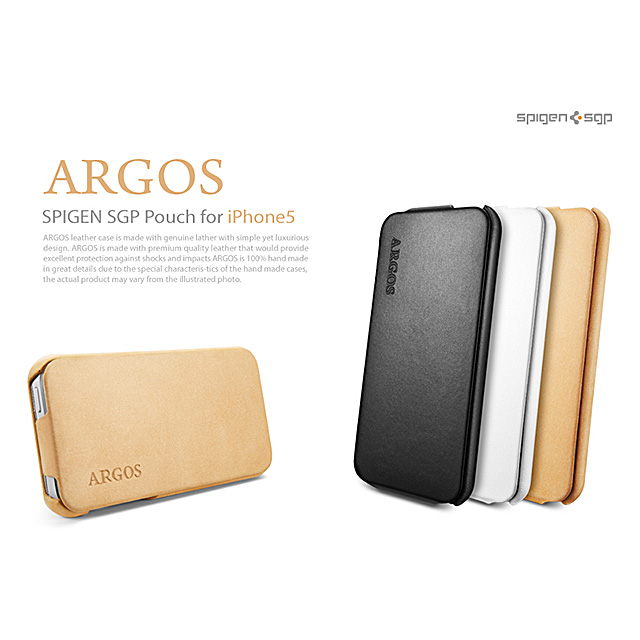 【iPhoneSE(第1世代)/5s/5 ケース】Leather Case ARGOS Series (White)サブ画像