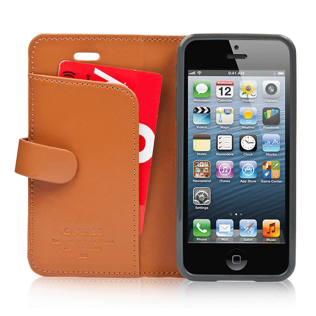 【iPhoneSE(第1世代)/5s/5 ケース】Folder Case Sider Polka Brown/Dark Greyサブ画像