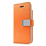 【iPhoneSE(第1世代)/5s/5 ケース】Folder Case Sider Polka Orange/Grey