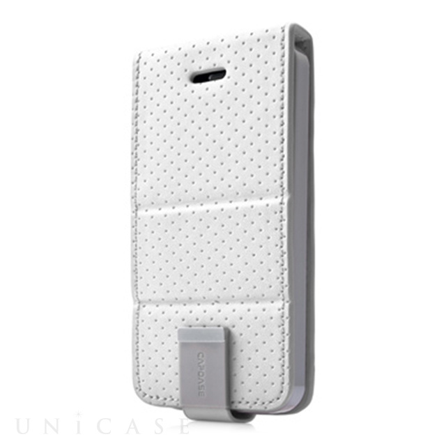 【iPhoneSE(第1世代)/5s/5 ケース】Folder Case Upper Polka White/Grey